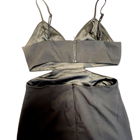 Bardot Women 8 Black Cutout Side Slit  Mob Wife Cocktail Evening Party Dress - Picture 11 of 16